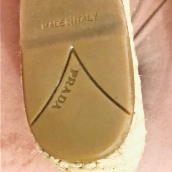 🍊 Orange colored Prada Wicker Open Toed Wedges - Picture 7 of 16